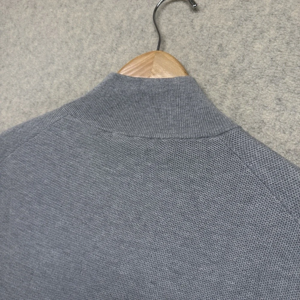 Polo Ralph Lauren‎ Mens XXL Gray Pima Cotton Quarter Zip Sweater Pullover Logo